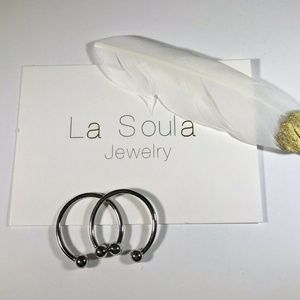 NEW La Soula Silver Stackable Two-Diamond Rings